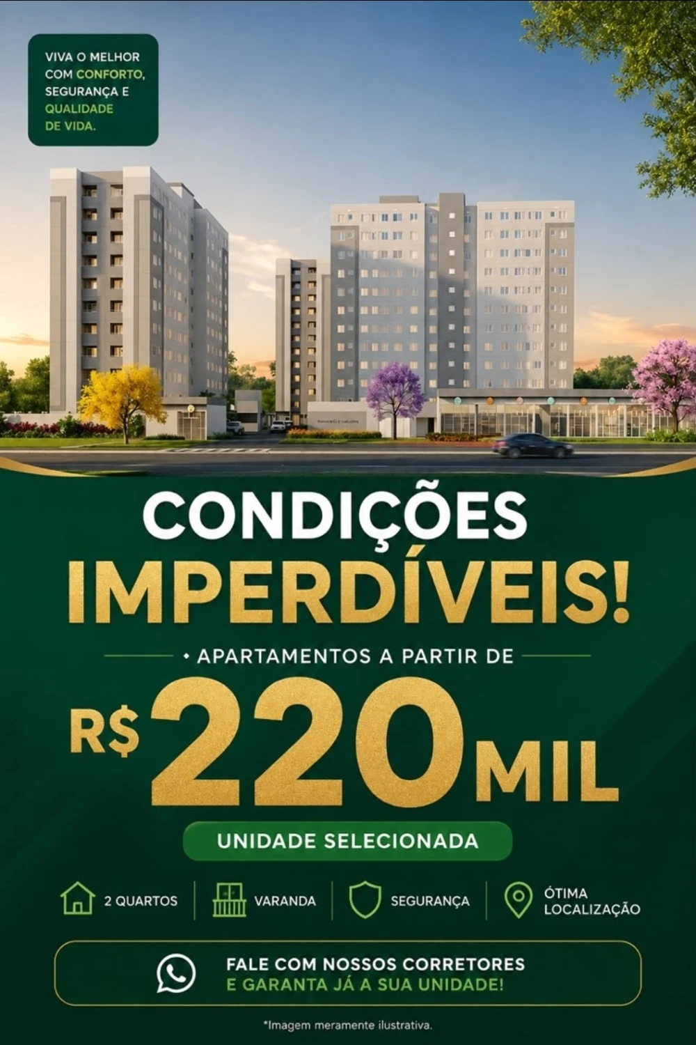 Apartamento — a partir de R$ 220 mil. Consulte condições e disponibilidade com Renato.